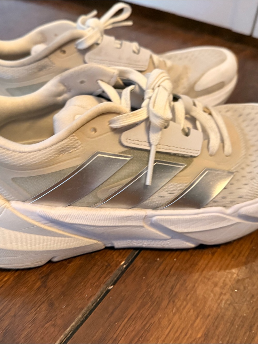 adidas Women’s White & Silver Adistar Running Sneakers